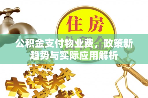 宜君公积金支付物业费，政策新趋势与实际应用解析